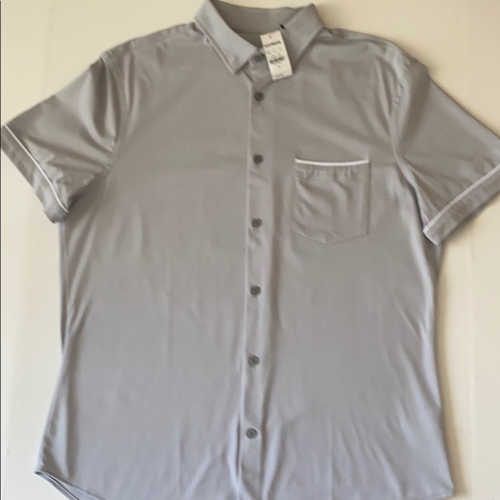 Express Men Short Sleeve Grey Shirt Neck 15